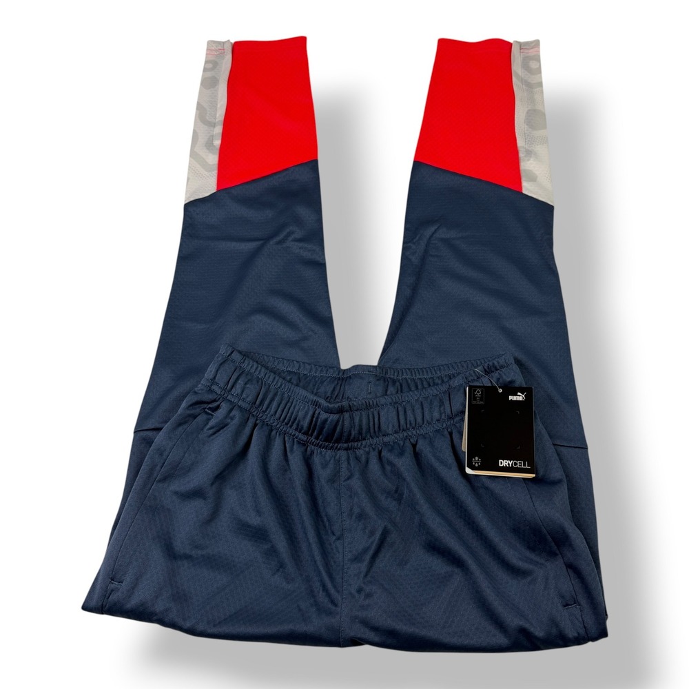 Puma Mens individualCUP Training Pants Inky Blue Red 658487 53 Small‎ NWT